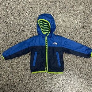 The North Face Boys Blue Navy Lime Hooded Jacket